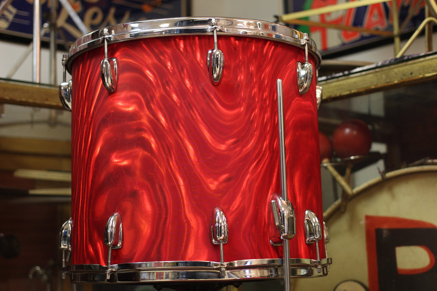 1966 Slingerland 'Modern Combo' in Red Satin Flame 14x18 14x16 9x13 9x10