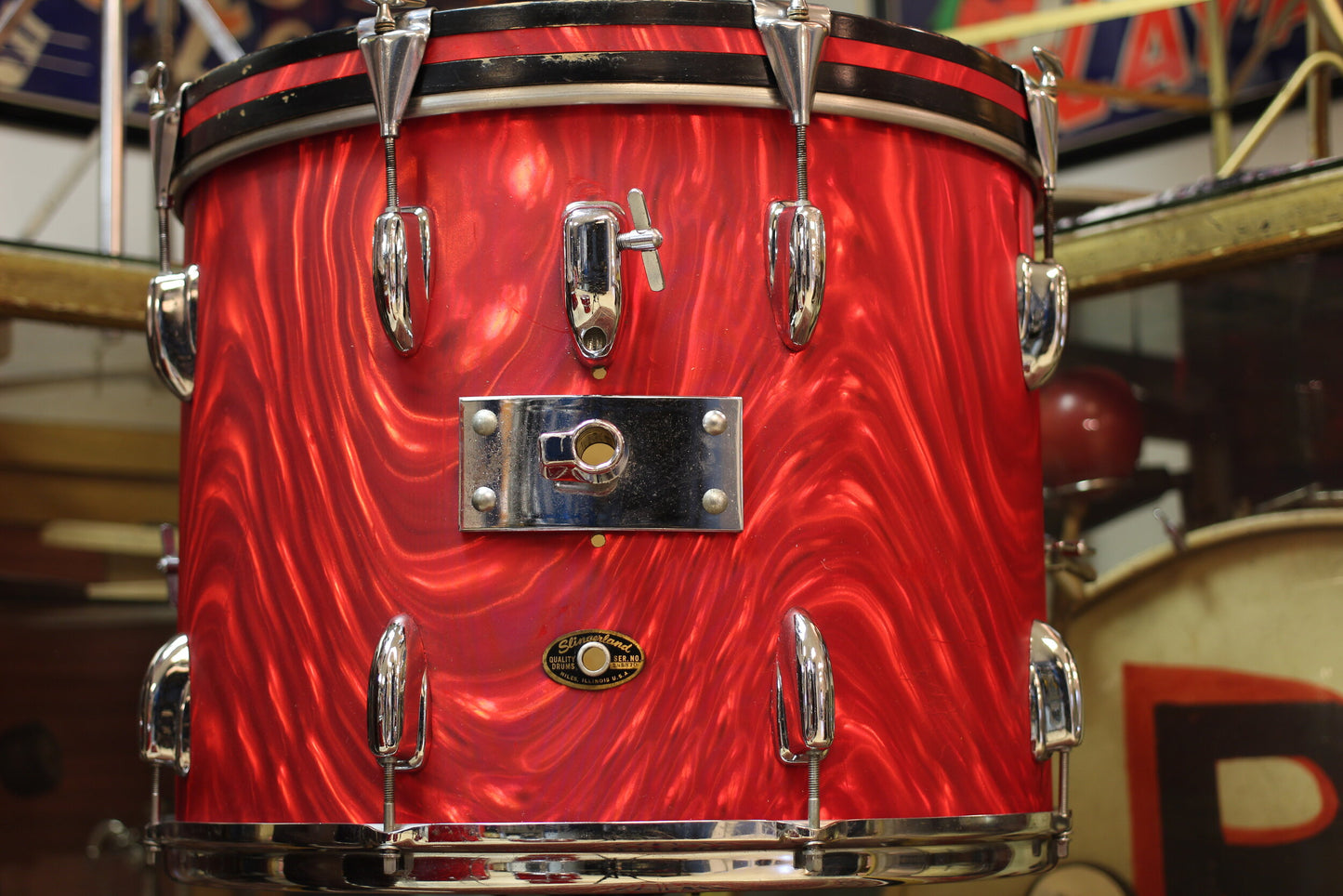 1966 Slingerland 'Modern Combo' in Red Satin Flame 14x18 14x16 9x13 9x10