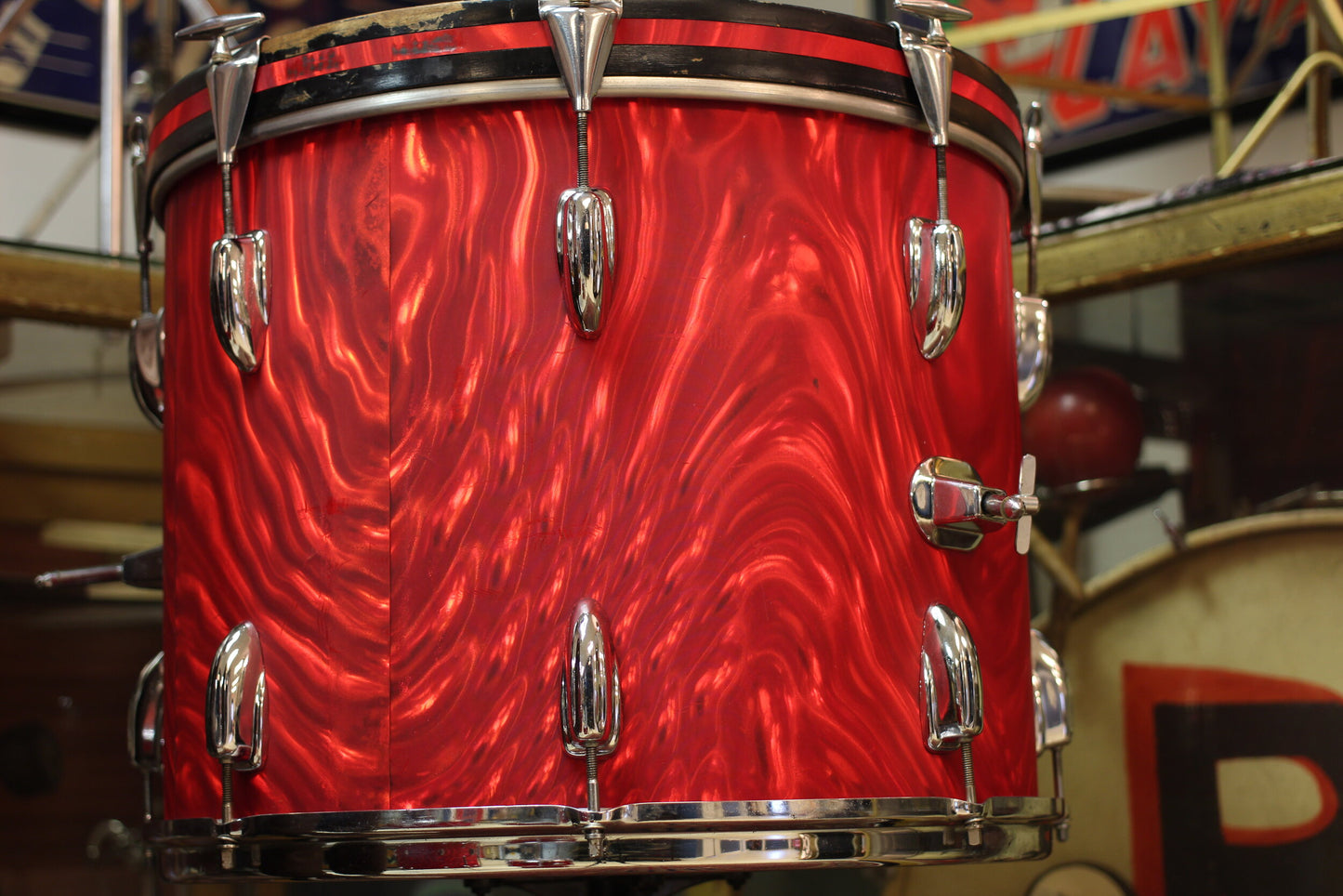 1966 Slingerland 'Modern Combo' in Red Satin Flame 14x18 14x16 9x13 9x10