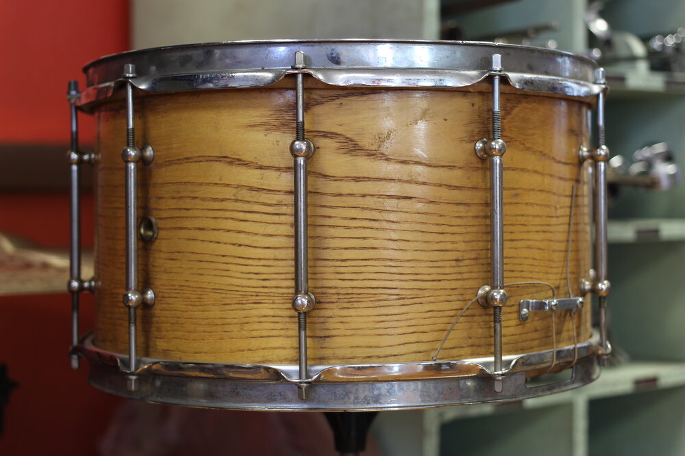 1980's Ayers Percussion NYC 8"x14" Oak Snare Drum