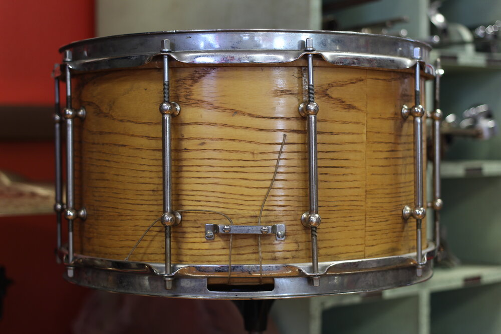 1980's Ayers Percussion NYC 8"x14" Oak Snare Drum