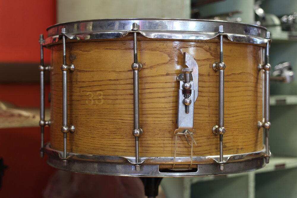 1980's Ayers Percussion NYC 8"x14" Oak Snare Drum