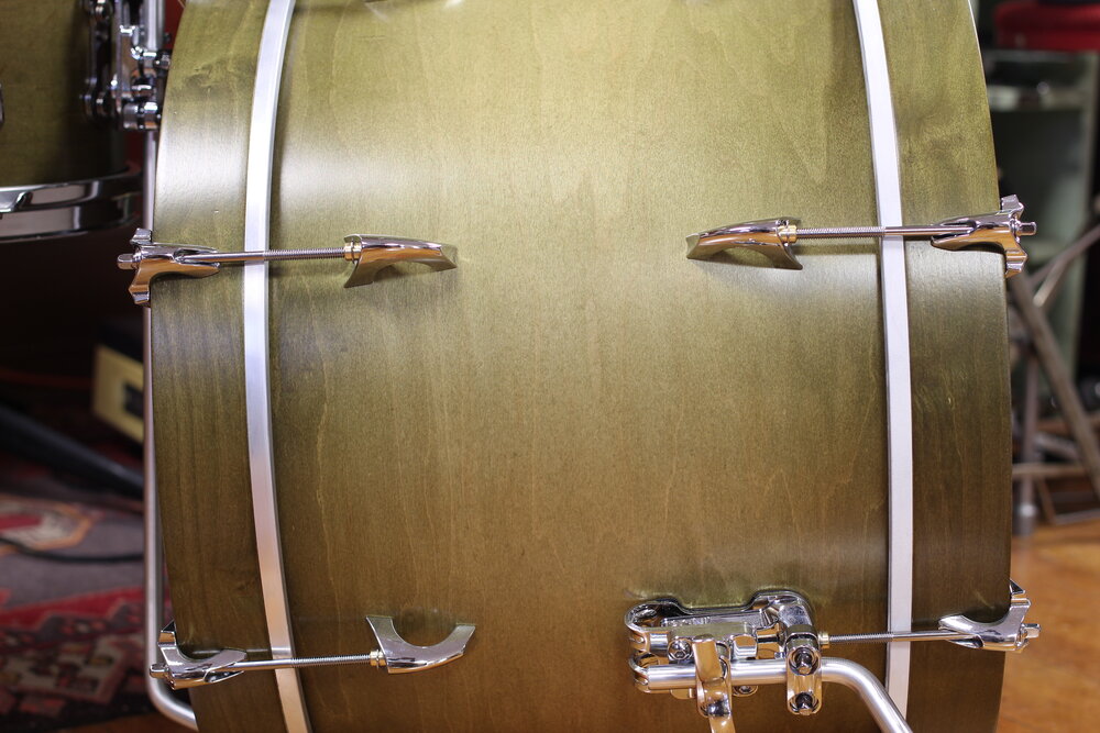 INDe Drum Lab Custom Maple Kit in Olive Burst 12x18 14x14 8x12