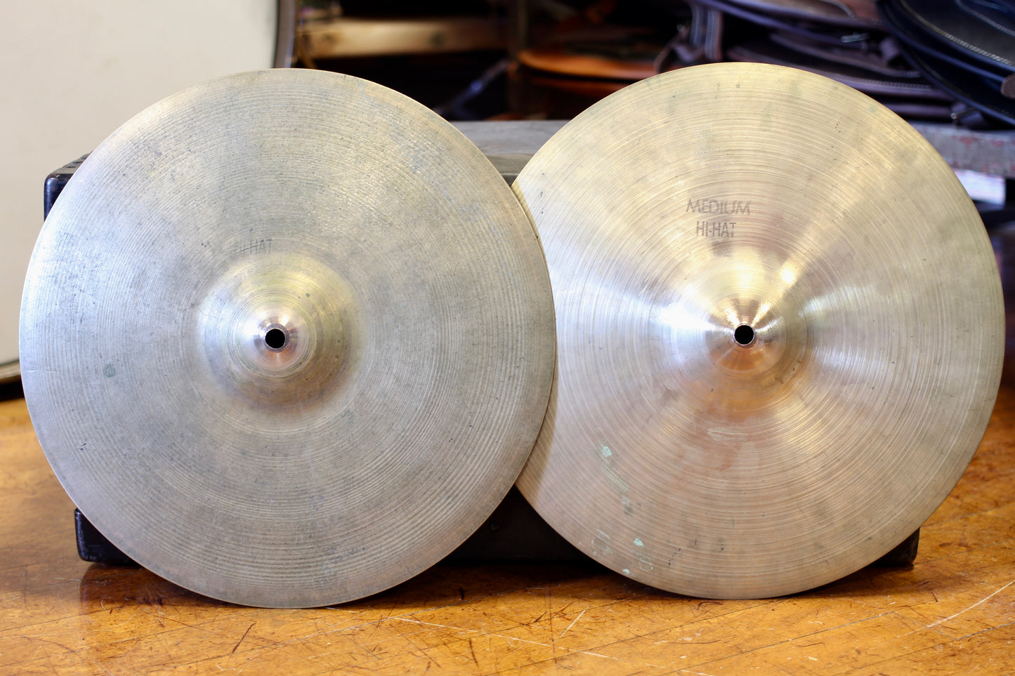 1970’s A Zildjian 14” Medium Hi-Hat Cymbals 725/755g