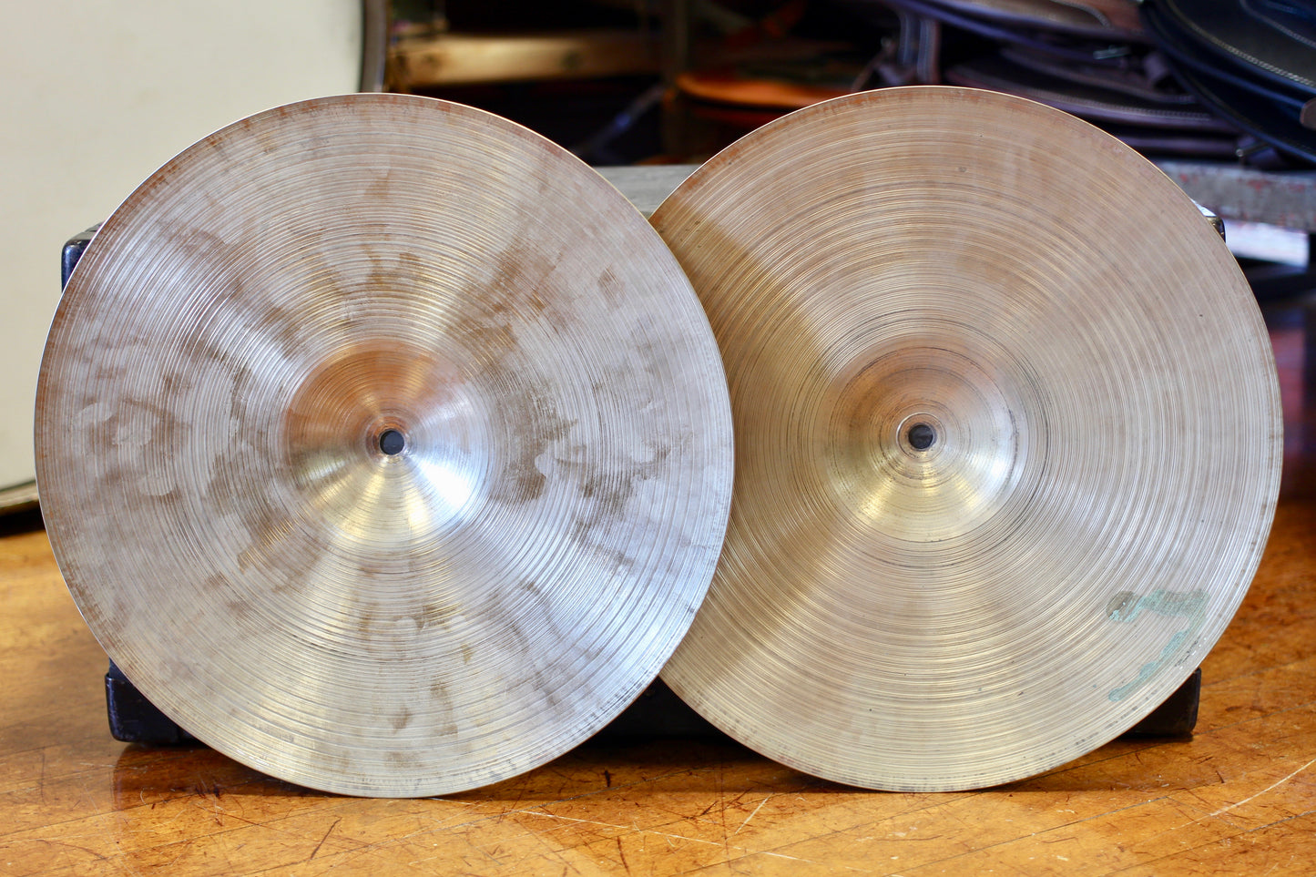 1970’s A Zildjian 14” Medium Hi-Hat Cymbals 725/755g