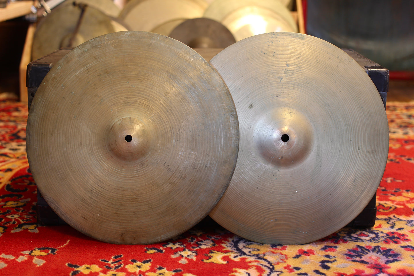 1960s Pre-UFIP "Made-In-Italy" 14" Hi-Hat Cymbals 775/1090g