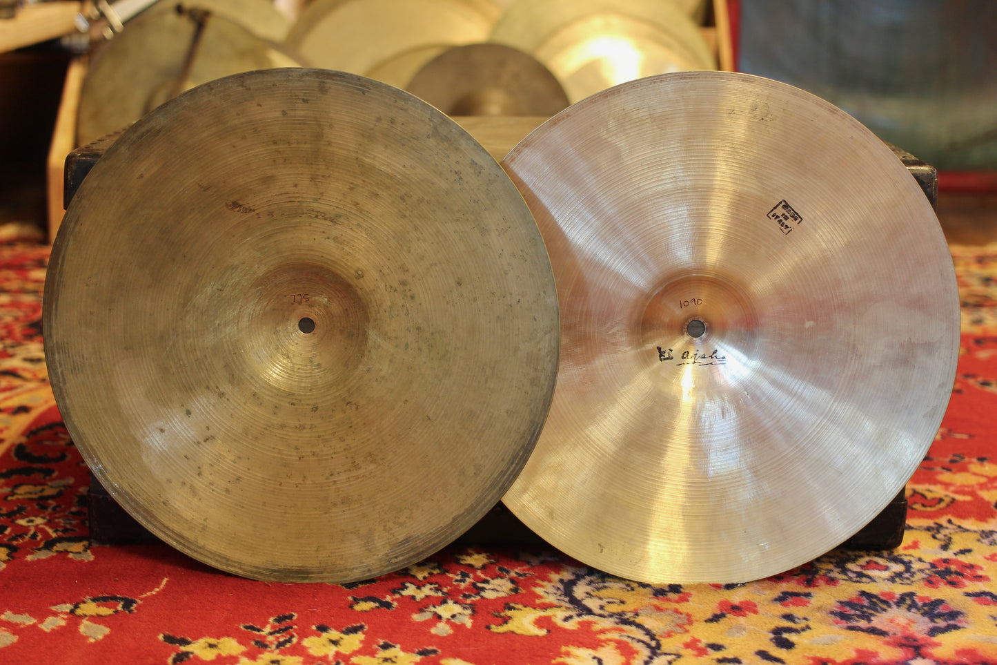 1960s Pre-UFIP "Made-In-Italy" 14" Hi-Hat Cymbals 775/1090g