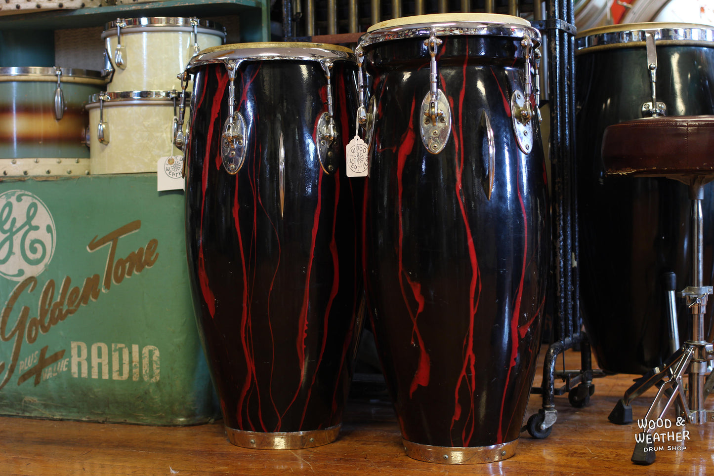 1960s Echo Tone Fiberglass Congas 11.5" and 11.75"