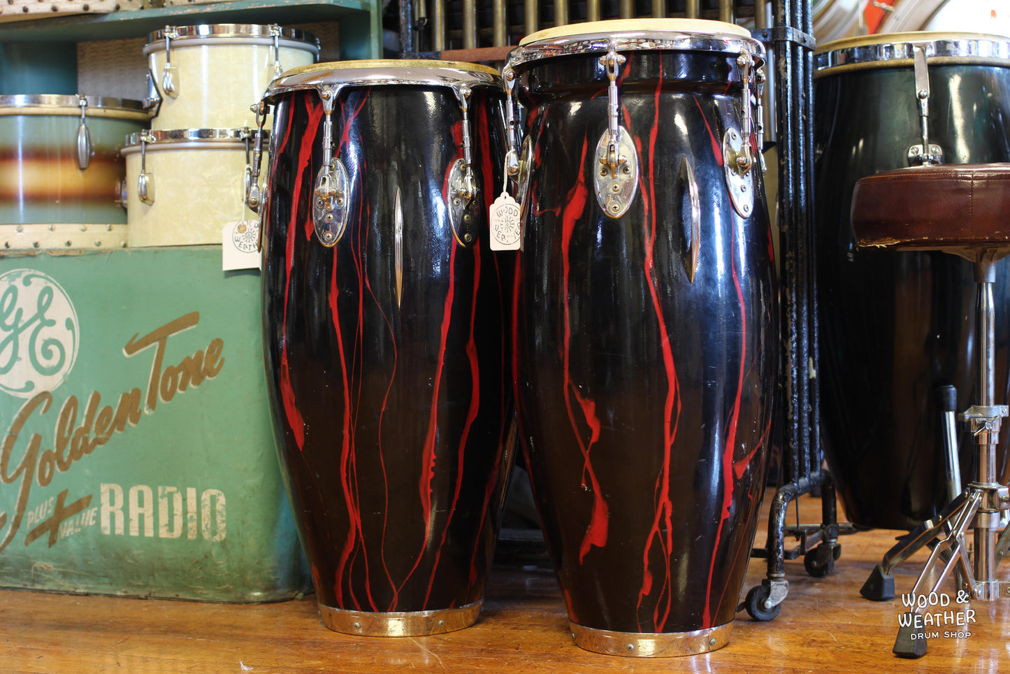 1960s Echo Tone Fiberglass Congas 11.5" and 11.75"