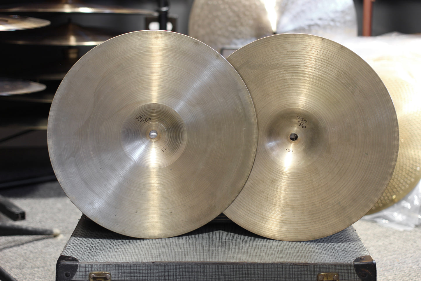 1970s A. Zildjian 13" Hi-Hat Cymbals 720/750g