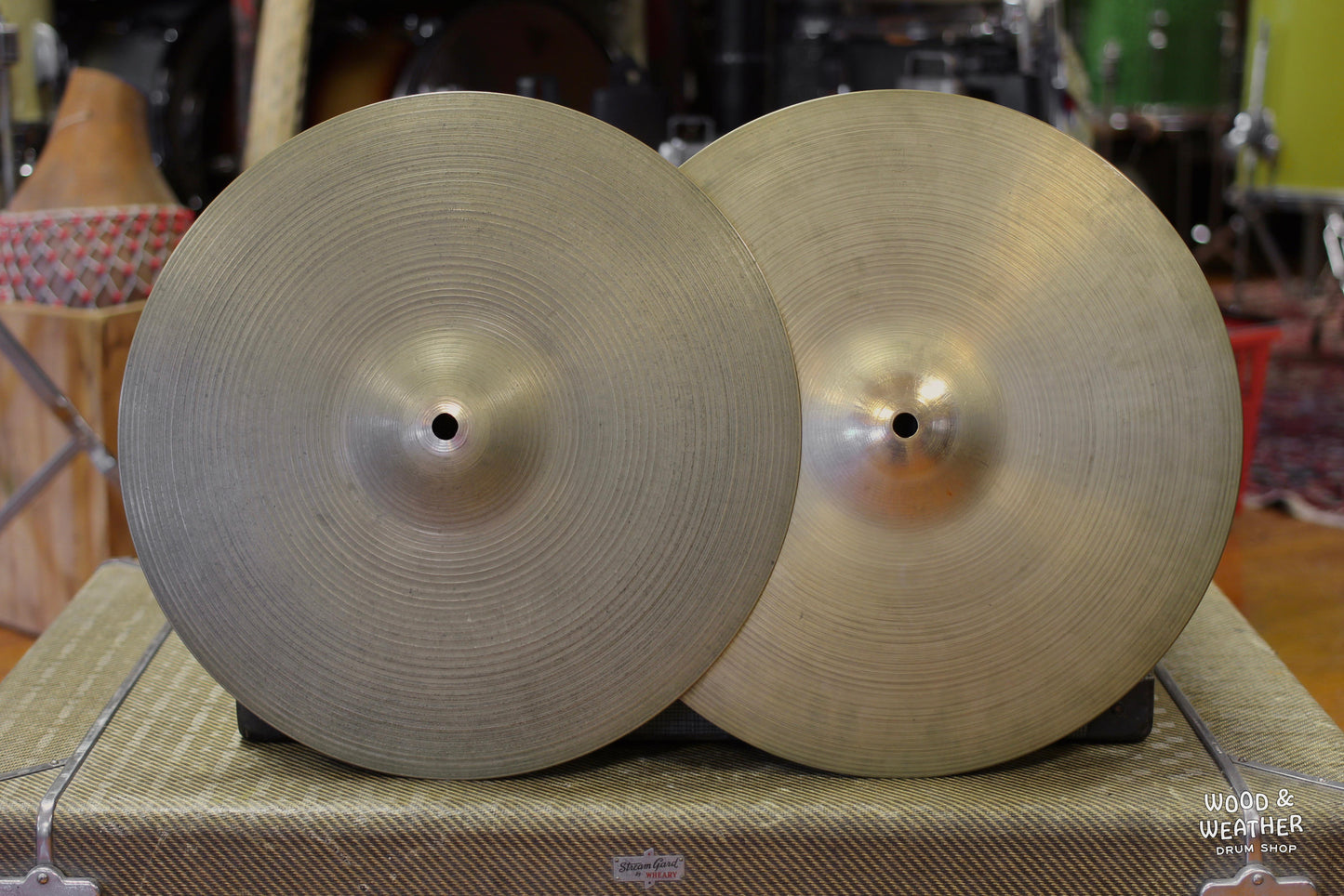 1950s A. Zildjian 14" "Large Stamp" Hi-Hat Cymbals 815/1240g