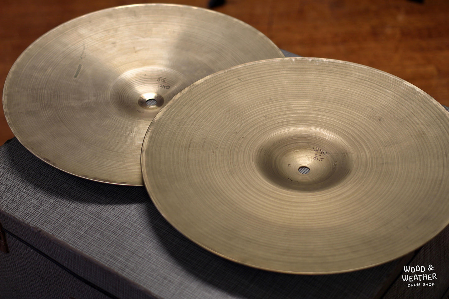 1950s A. Zildjian 14" "Large Stamp" Hi-Hat Cymbals 815/1240g