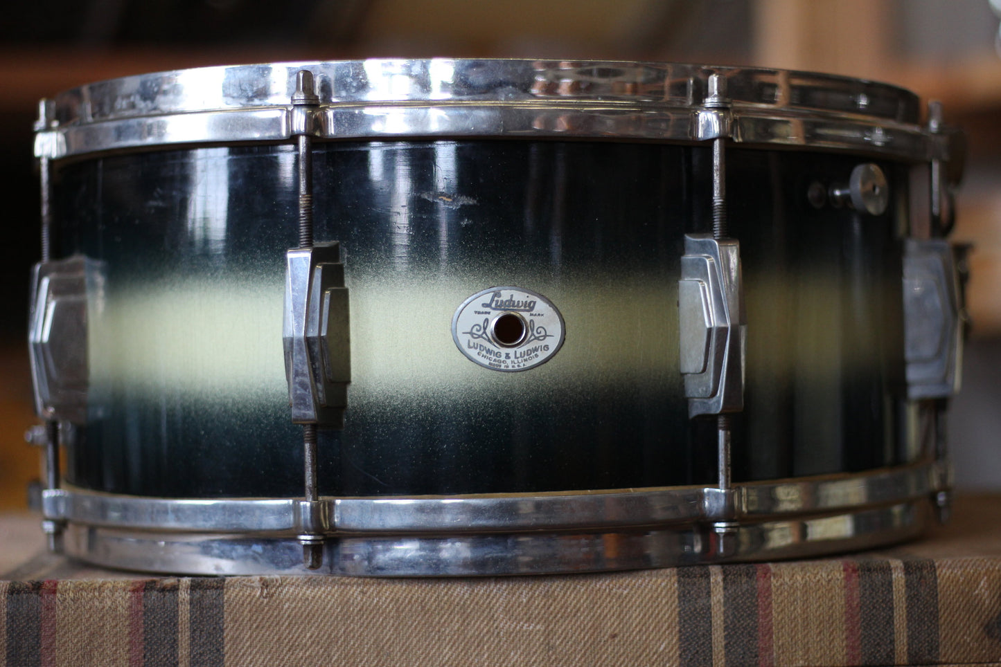 1938 Ludwig & Ludwig in Blue & Silver Duco 14x28 14x16 9x13 6.5x14