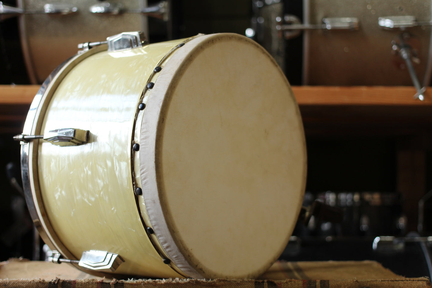 1940's Ludwig & Ludwig in White Avalon Pearl 14x24 14x16 9x13