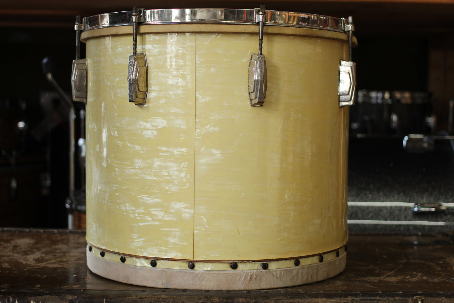 1940's Ludwig & Ludwig in White Avalon Pearl 14x24 14x16 9x13