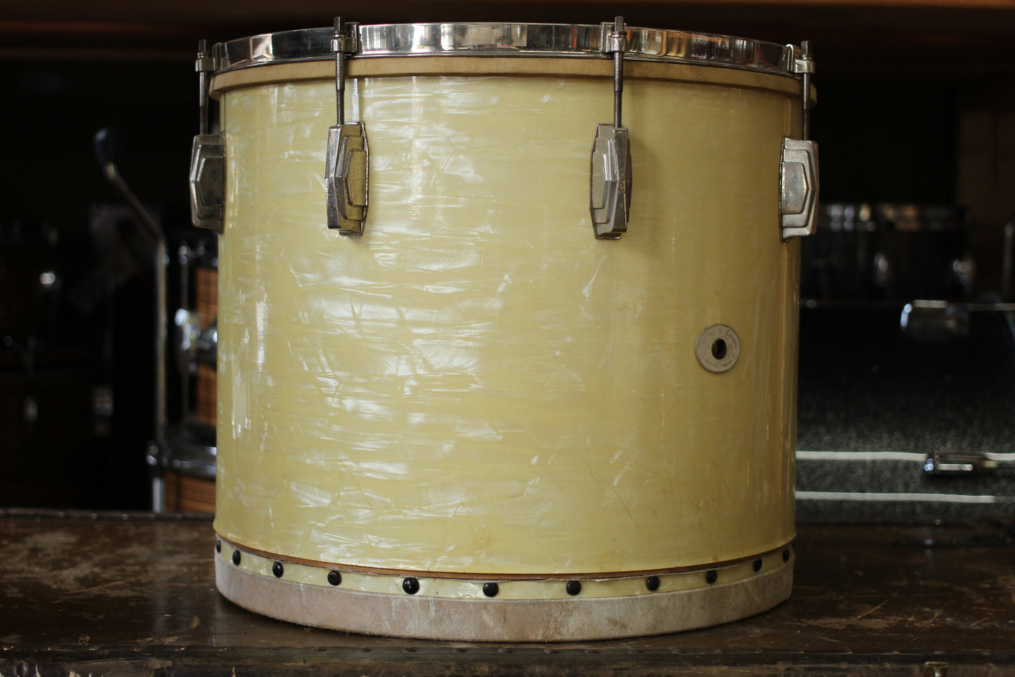 1940's Ludwig & Ludwig in White Avalon Pearl 14x24 14x16 9x13