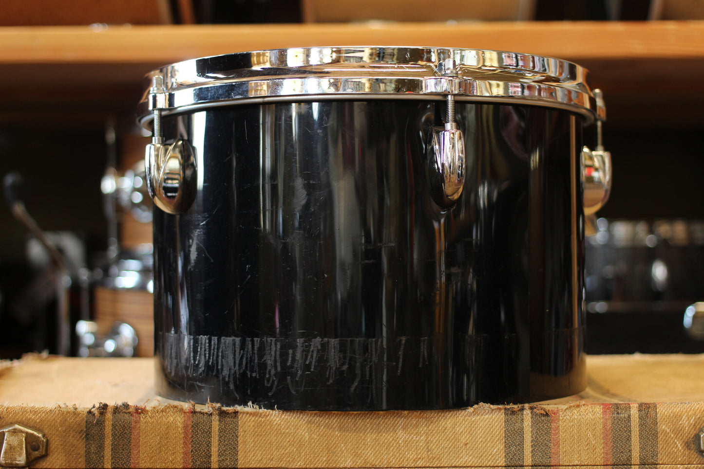 1970's Gretsch Concert Tom kit in Black Nitron 14"x22" 14"x16" 8"x12"