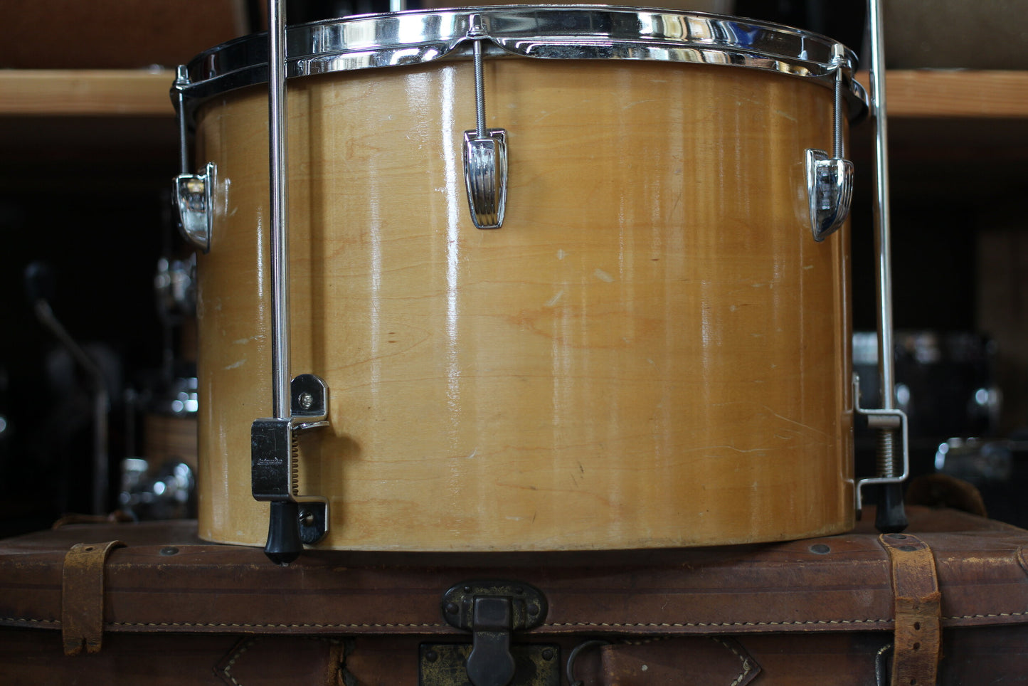 1970's Ludwig 'Concert Tom' Kit in Natural Thermogloss 12x20 10x16 10x15 10x13