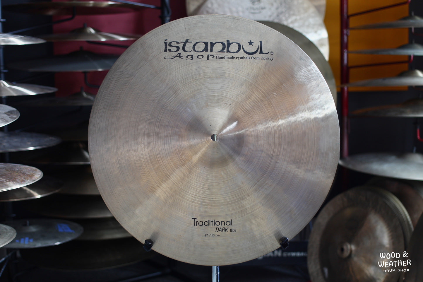 Used Istanbul Agop 21" Traditional Dark Ride Cymbal 2187g